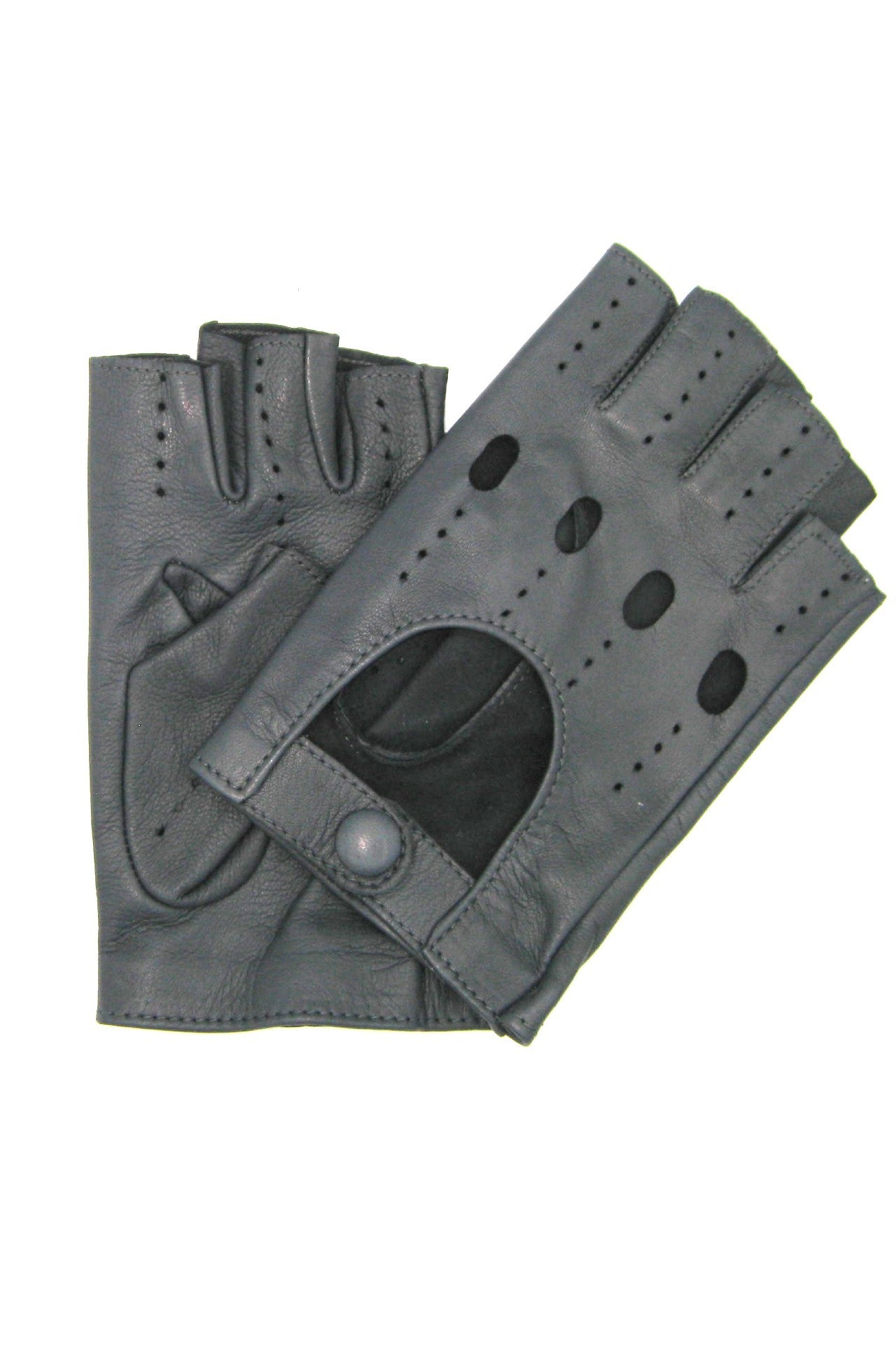 guanto nappa guida mezze dita - Grigio