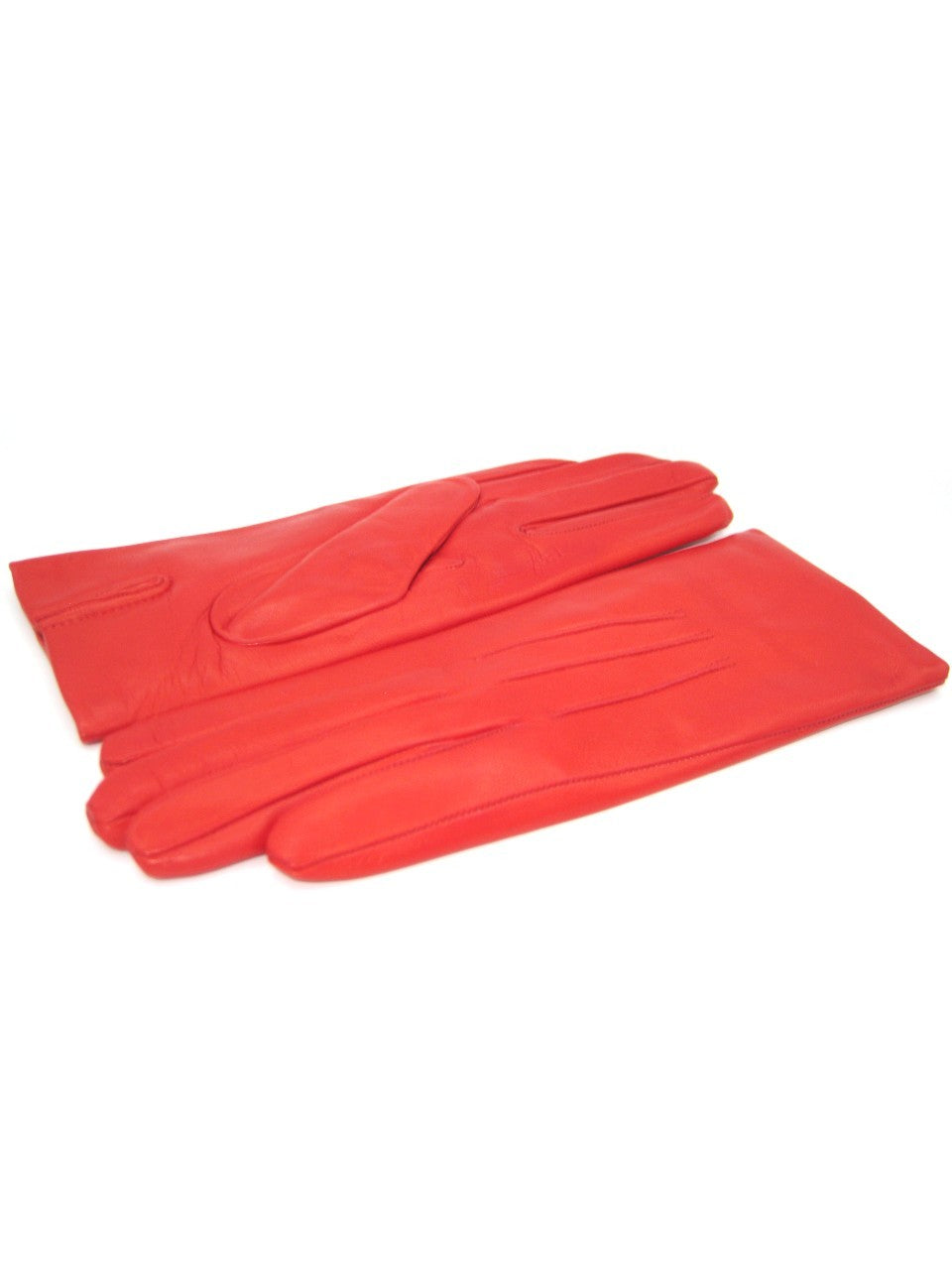 Guanto in Capretto 2bt con 3 cordoni fod. cashmere - Rosso