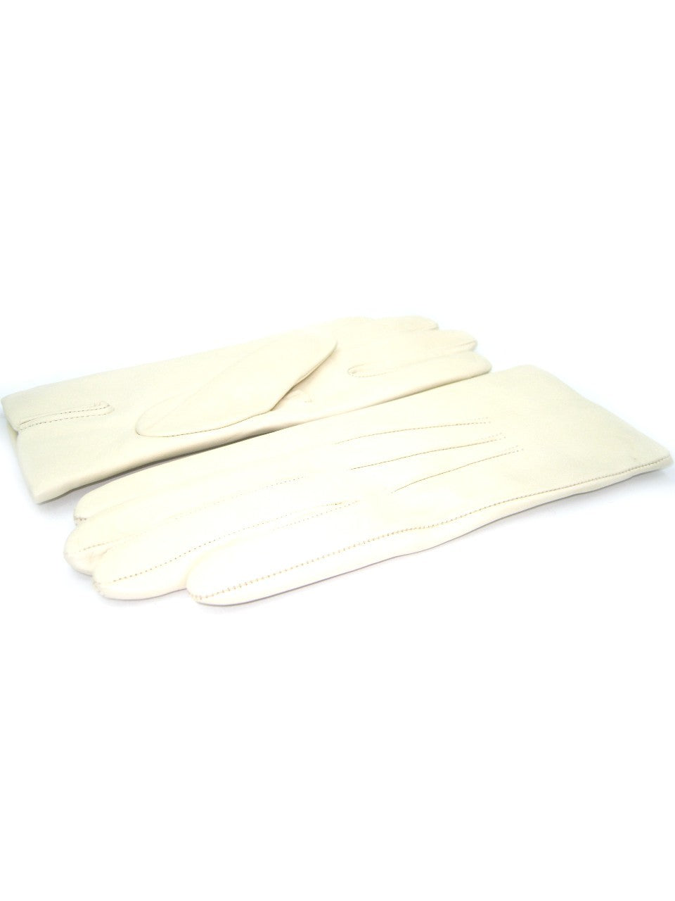 Guanto in Capretto 2bt con 3 cordoni fod. cashmere - Panna