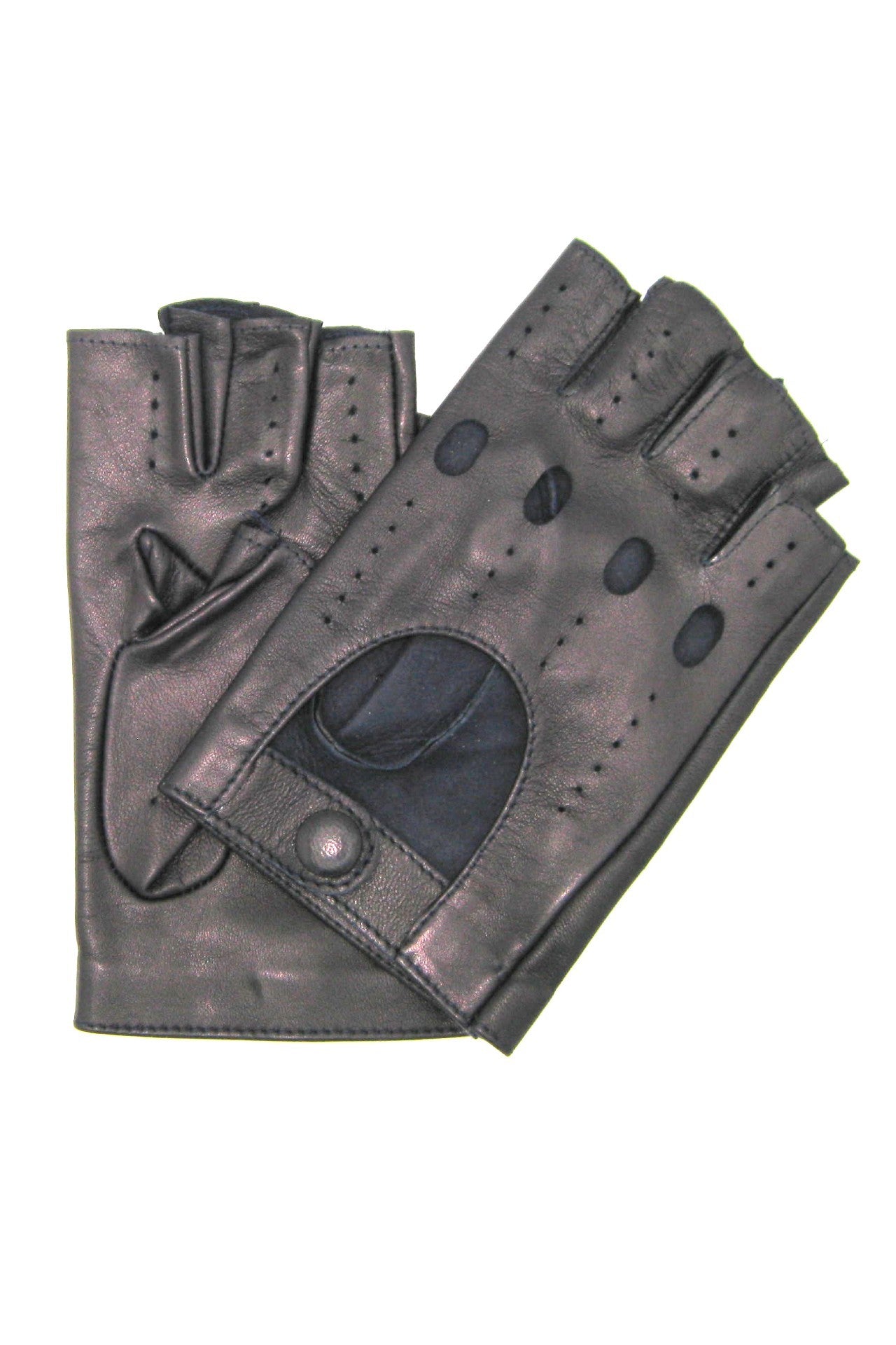 guanto nappa guida mezze dita - Navy