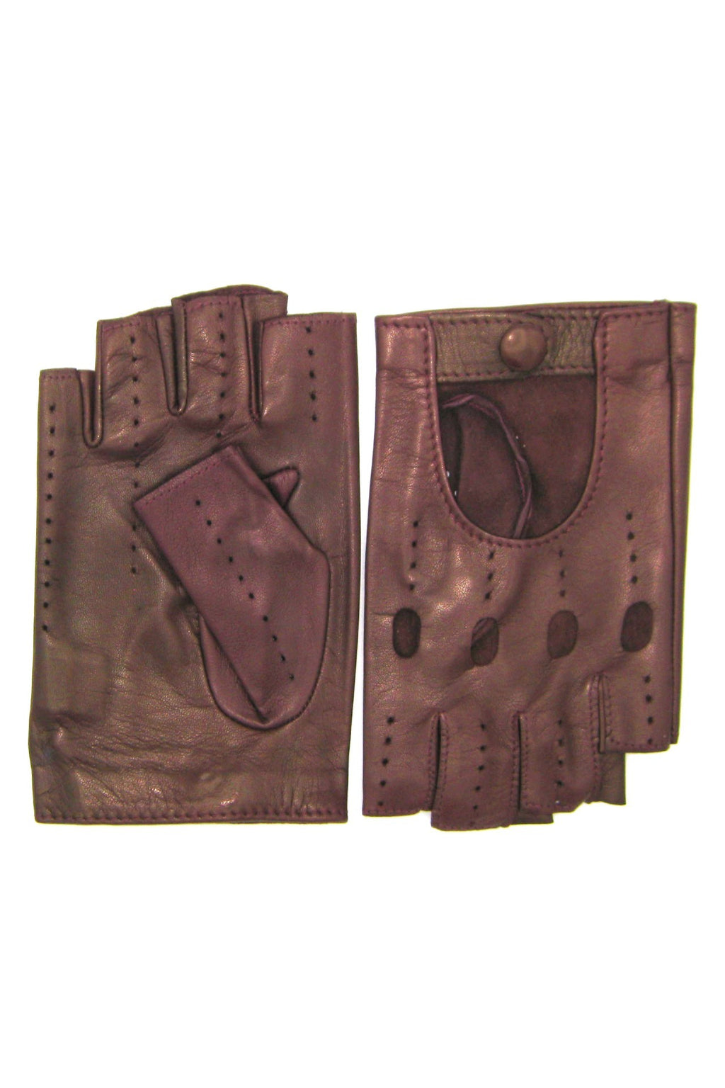 guanto nappa guida mezze dita - Bordeaux