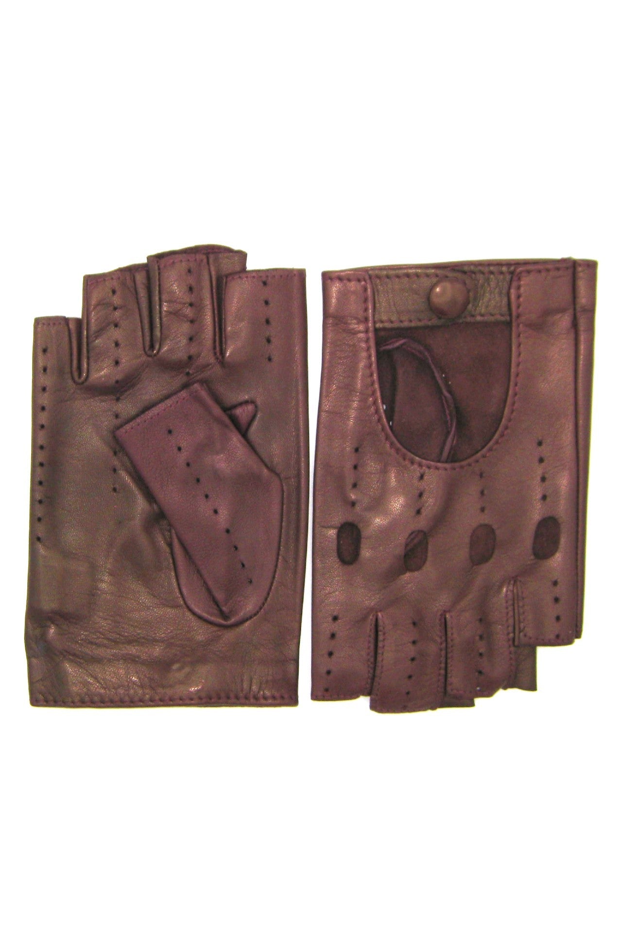 guanto nappa guida mezze dita - Bordeaux