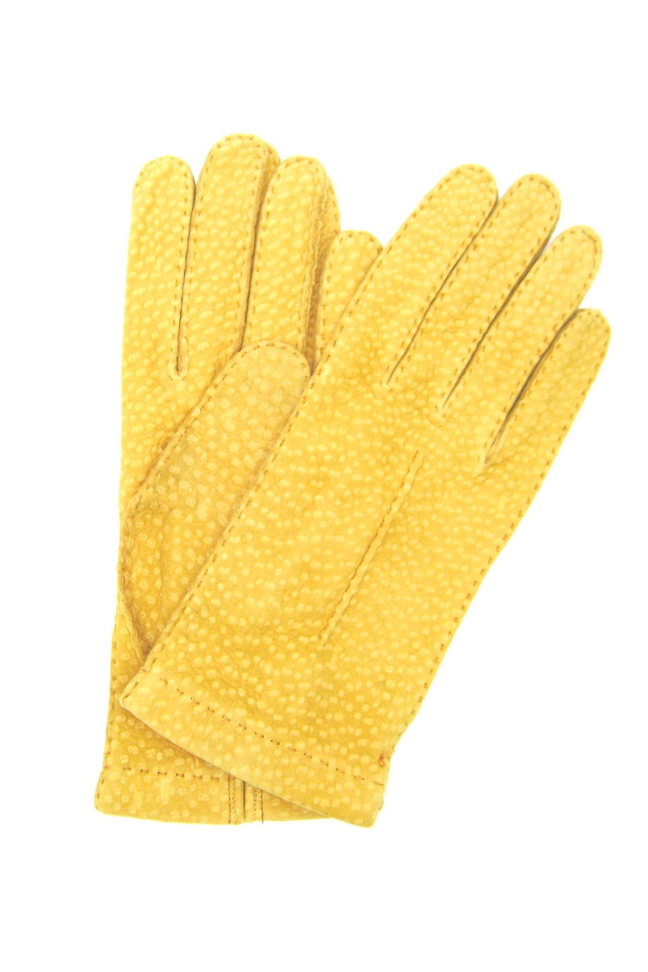 Guanto in Carpinchos sfoderato cucito a mano - Giallo