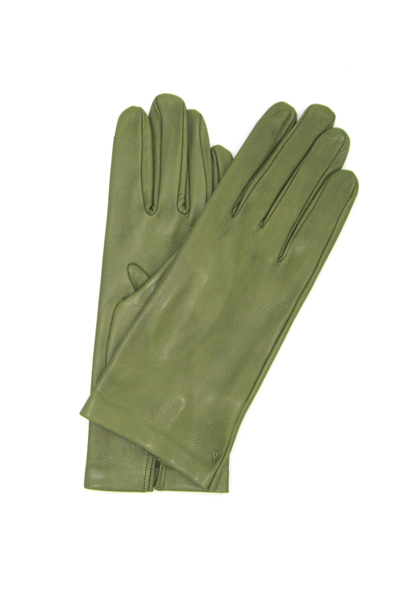 Ungefütterter Handschuh aus Nappaleder - Olivgrün