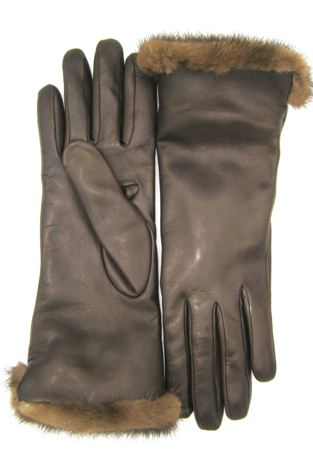 Guanto in Nappa 4bt con risvolto in Visone - T.Moro