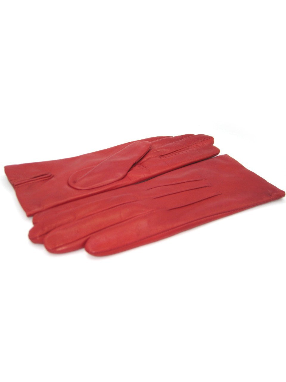 Guanto in Capretto 2bt con 3 cordoni fod. cashmere - Rosso scuro