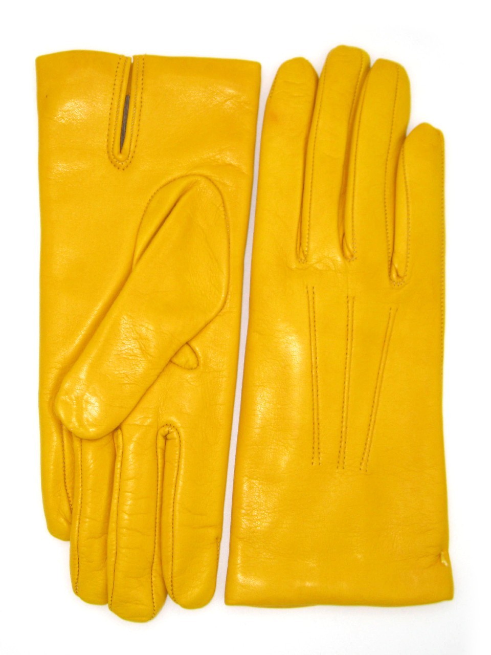 Guanto in Capretto 2bt con 3 cordoni fod. cashmere - Giallo