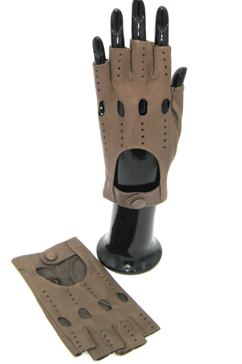 Guanto Guida sfoderto 1/2 dita - Fango