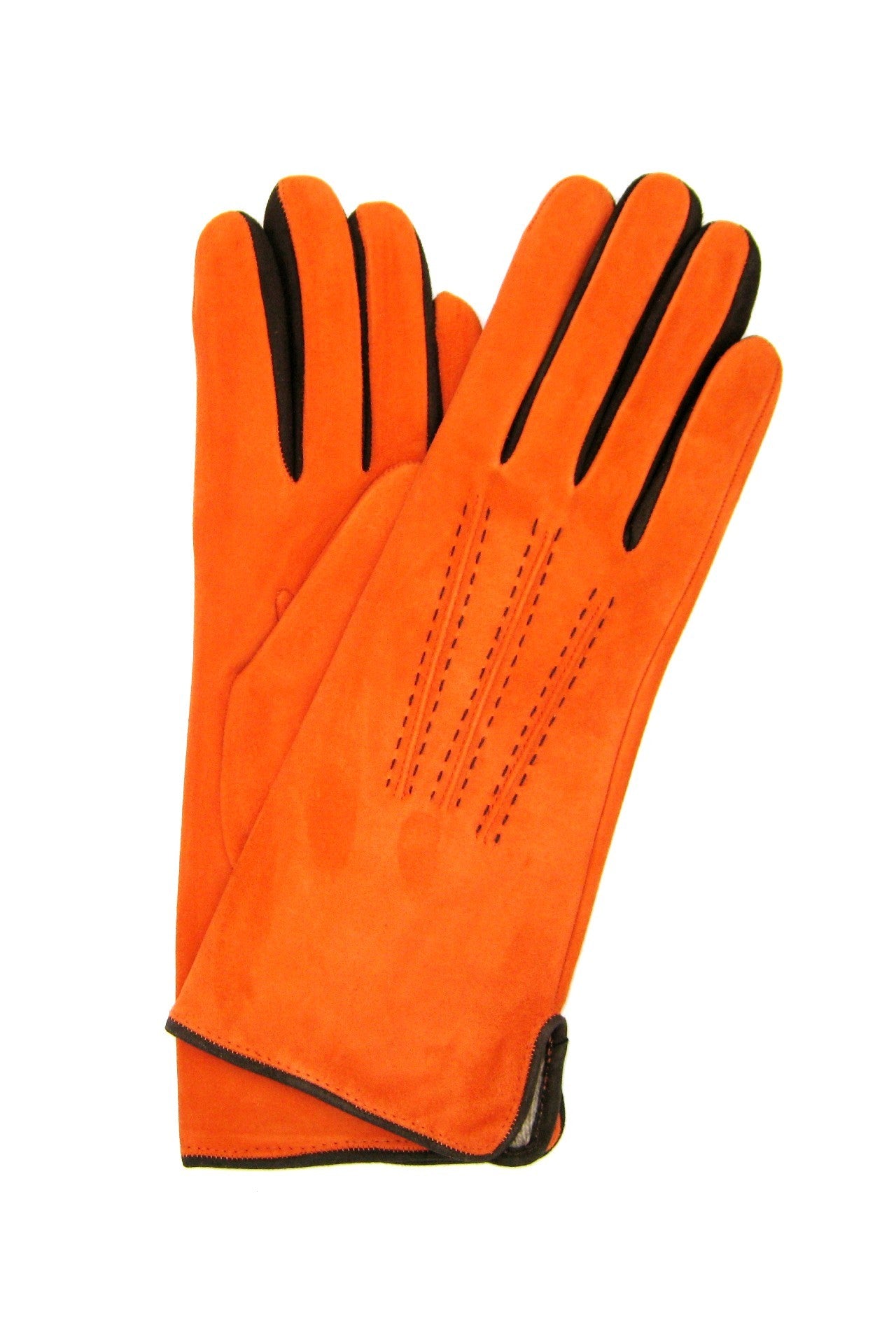 Guanto Nappa scamosciato fod cashmere 4bt bicolor - Arancio/Moro