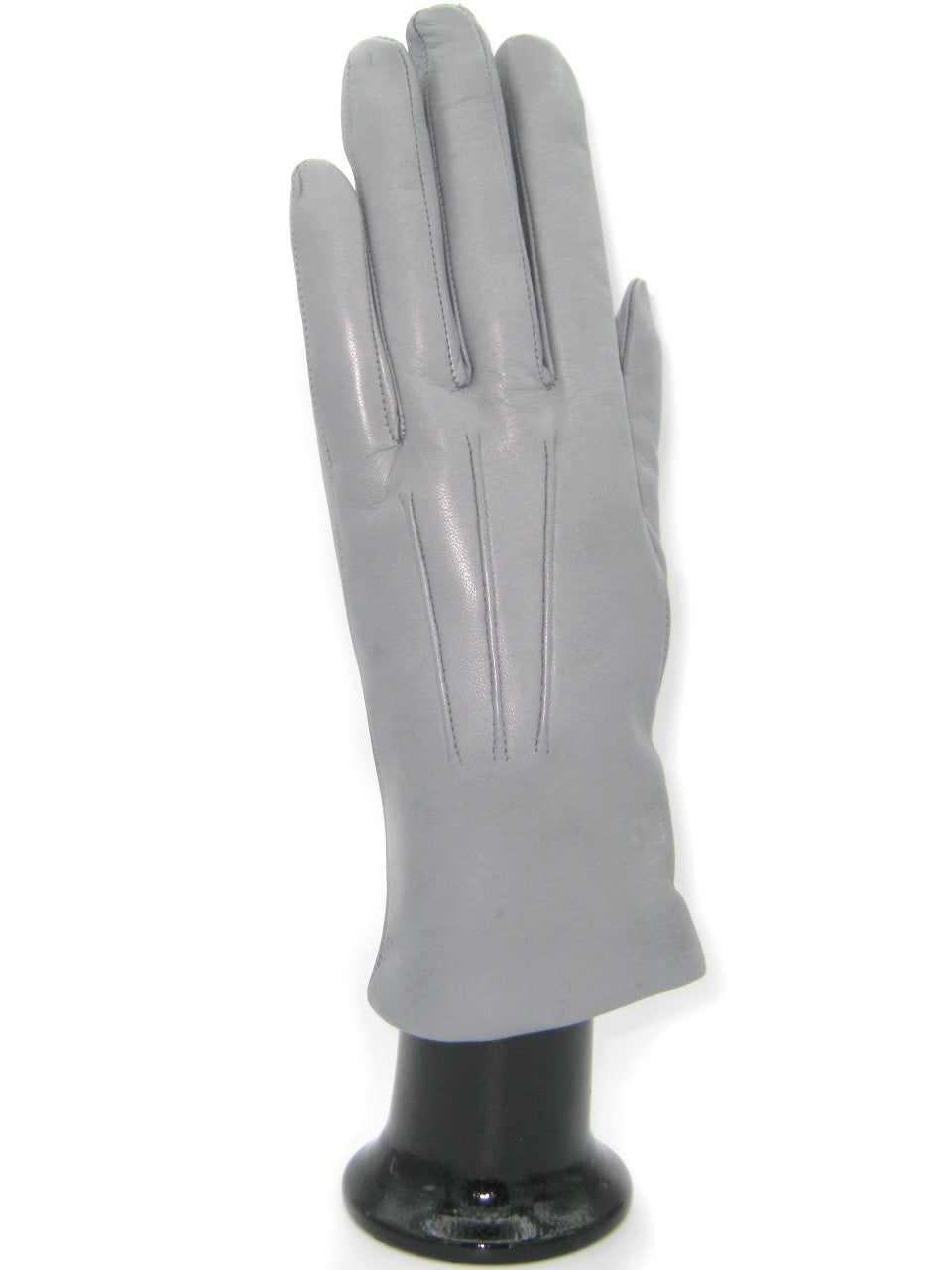 Guanto in Capretto 2bt con 3 cordoni fod. cashmere - Grigio Perla