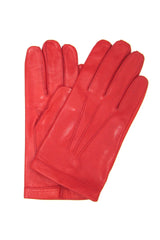 Seidengefütterter Nappahandschuh - Rot