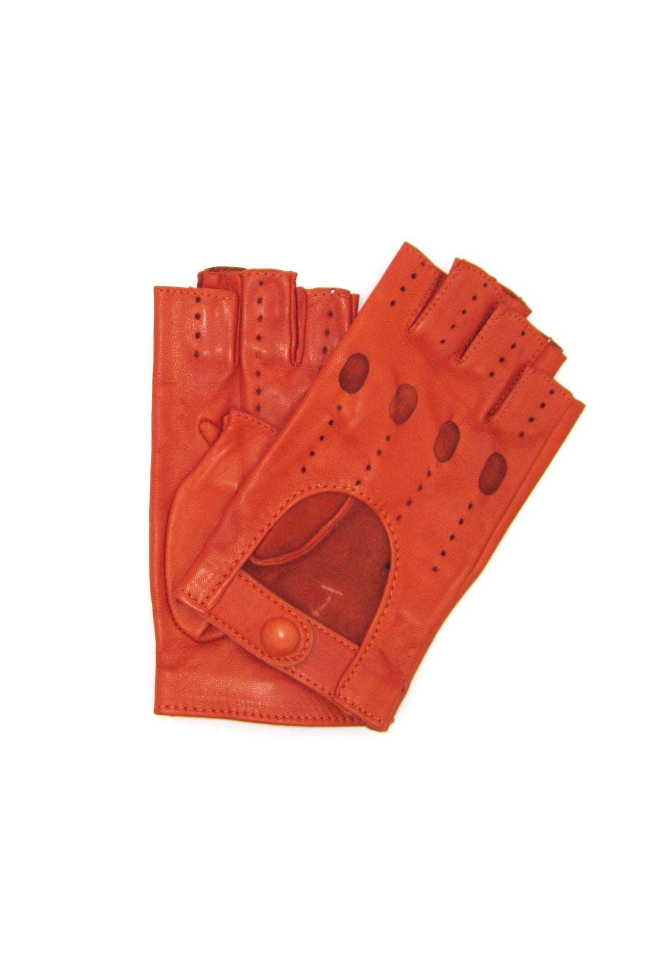 Guanto Guida sfoderto 1/2 dita - Arancio scuro