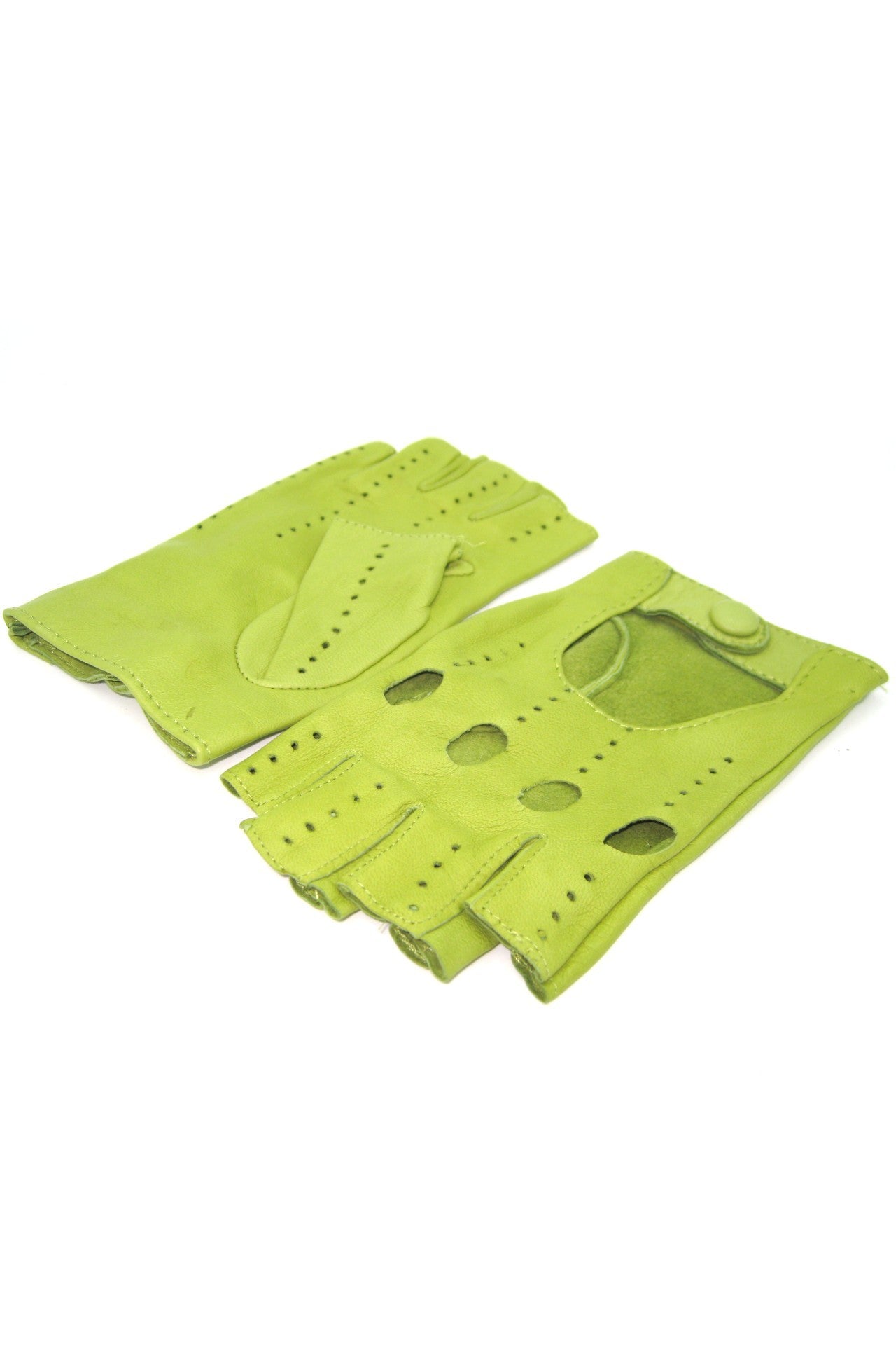 Guanto Guida sfoderto 1/2 dita - Pistacchio