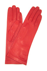 Seidengefütterter Nappahandschuh - Rot