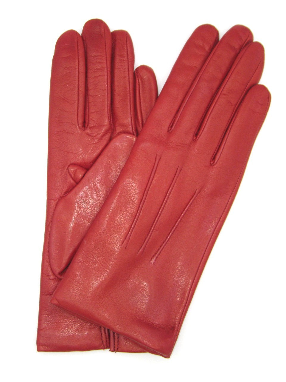 Guanto in Capretto 2bt con 3 cordoni fod. cashmere - Rosso scuro
