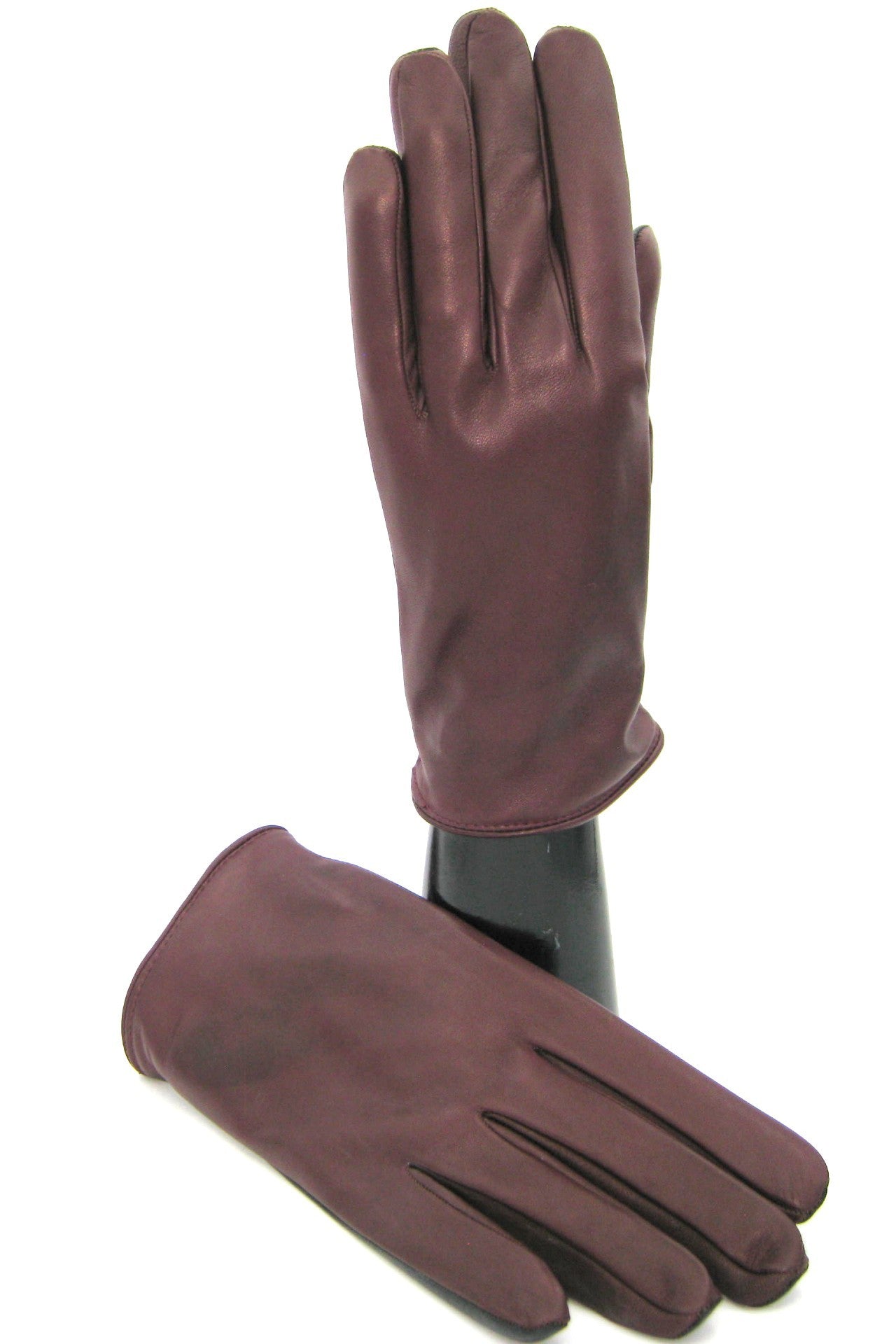 Guanto in Nappa fodera cashmere,Touch screen - Bordeaux/Nero