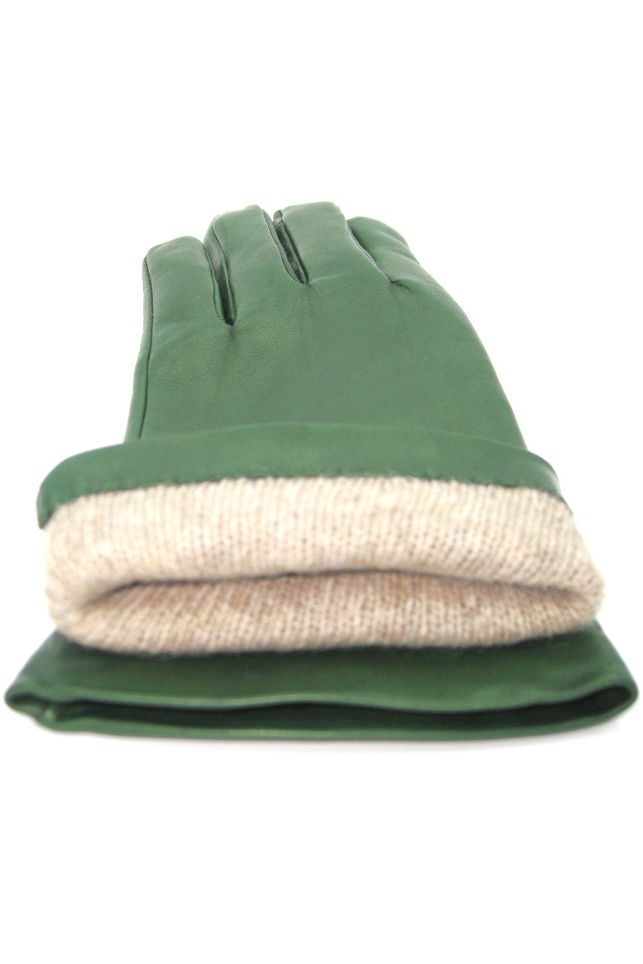 Guanto Nappa foderato cashmere - Verde scuro