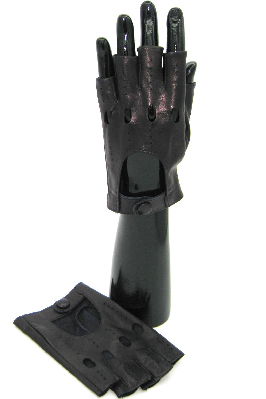 guanto nappa guida mezze dita - Navy