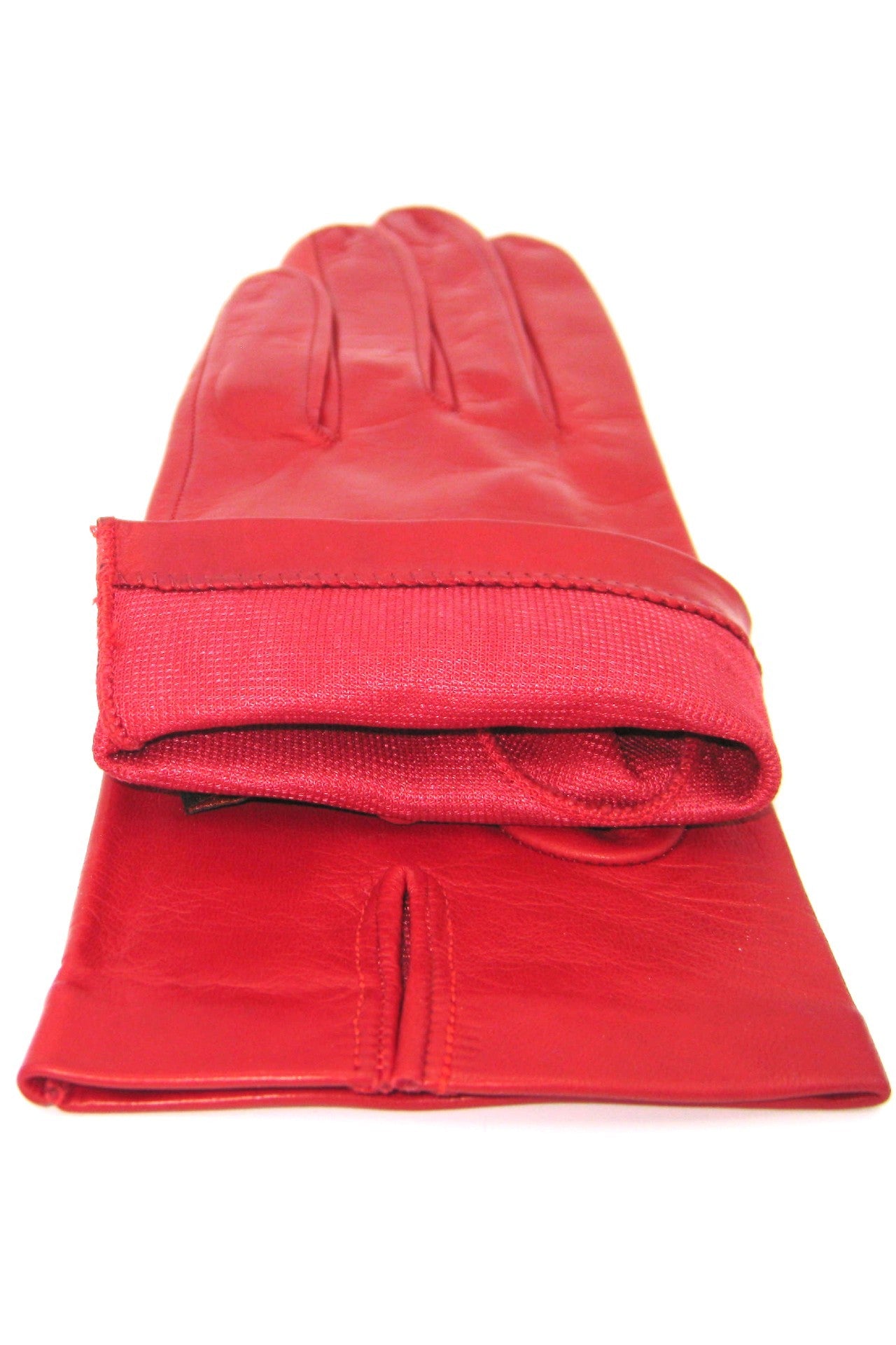 Nappahandschuh mit Seidenfutter - Rot