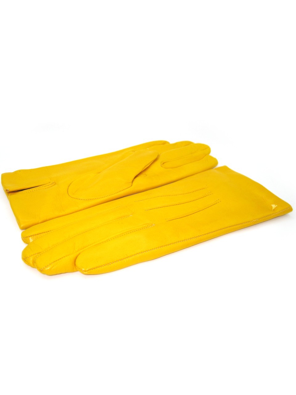 Guanto in Capretto 2bt con 3 cordoni fod. cashmere - Giallo