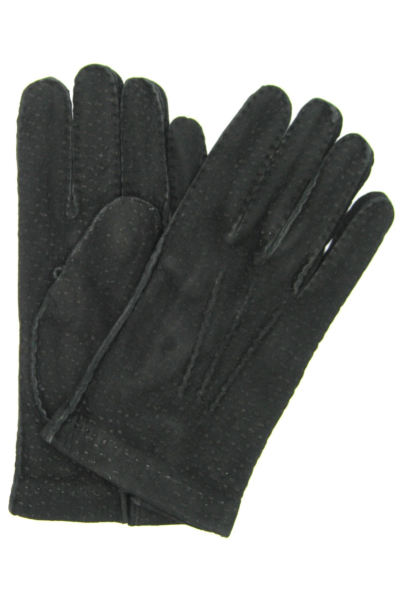 Guanto in Carpinchos sfoderato cucito a mano - Nero