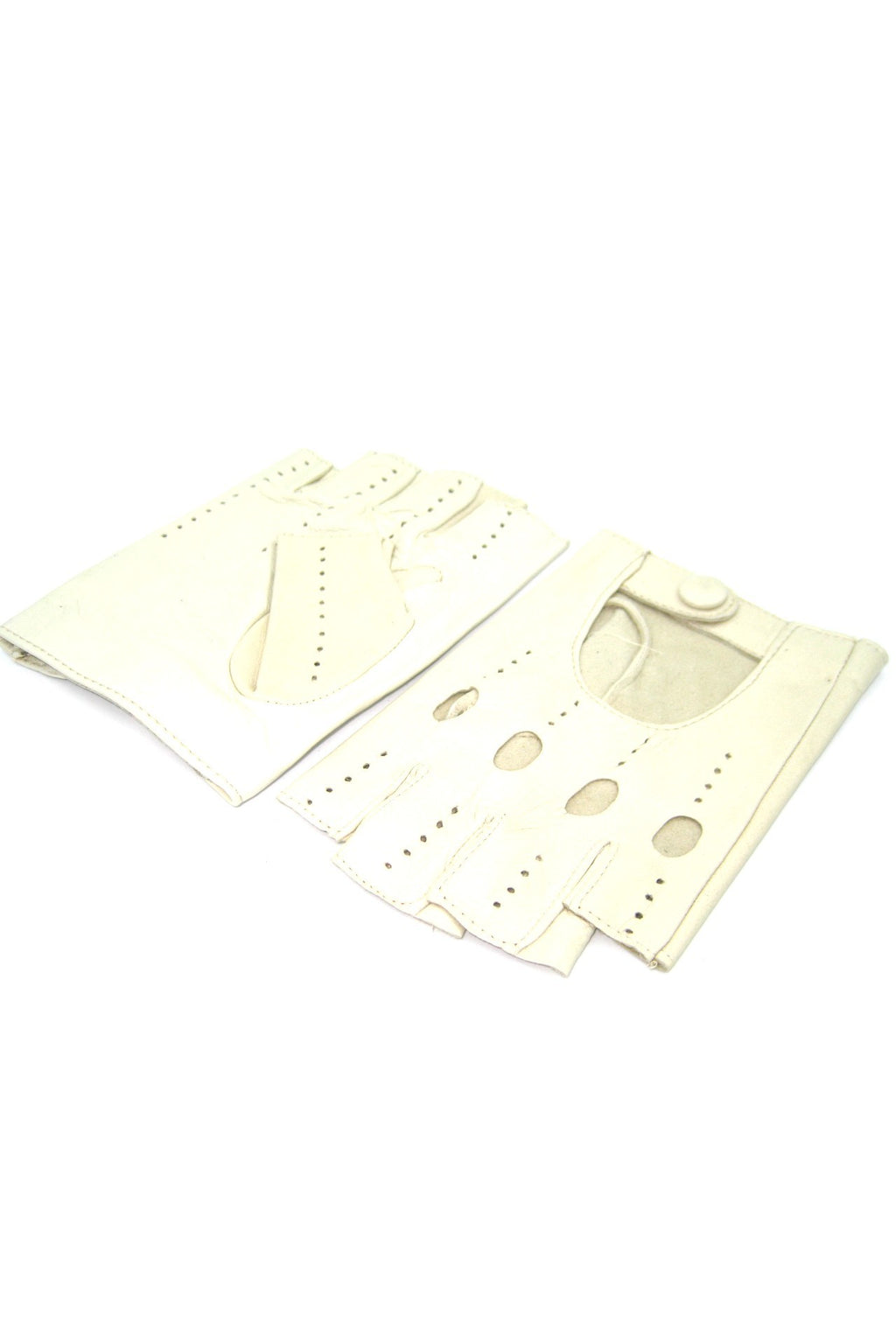 guanto nappa guida mezze dita - Panna