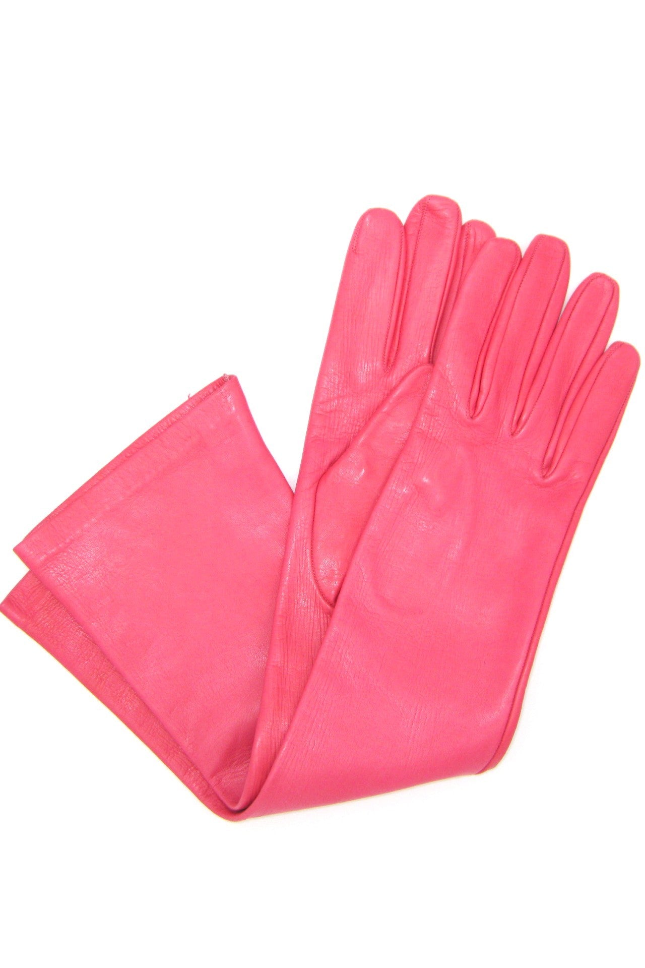 Guanto Nappa lungo foderato seta - Fucsia