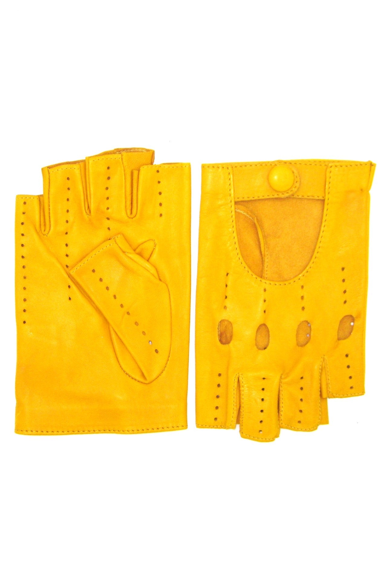 guanto nappa guida mezze dita - Giallo ocra