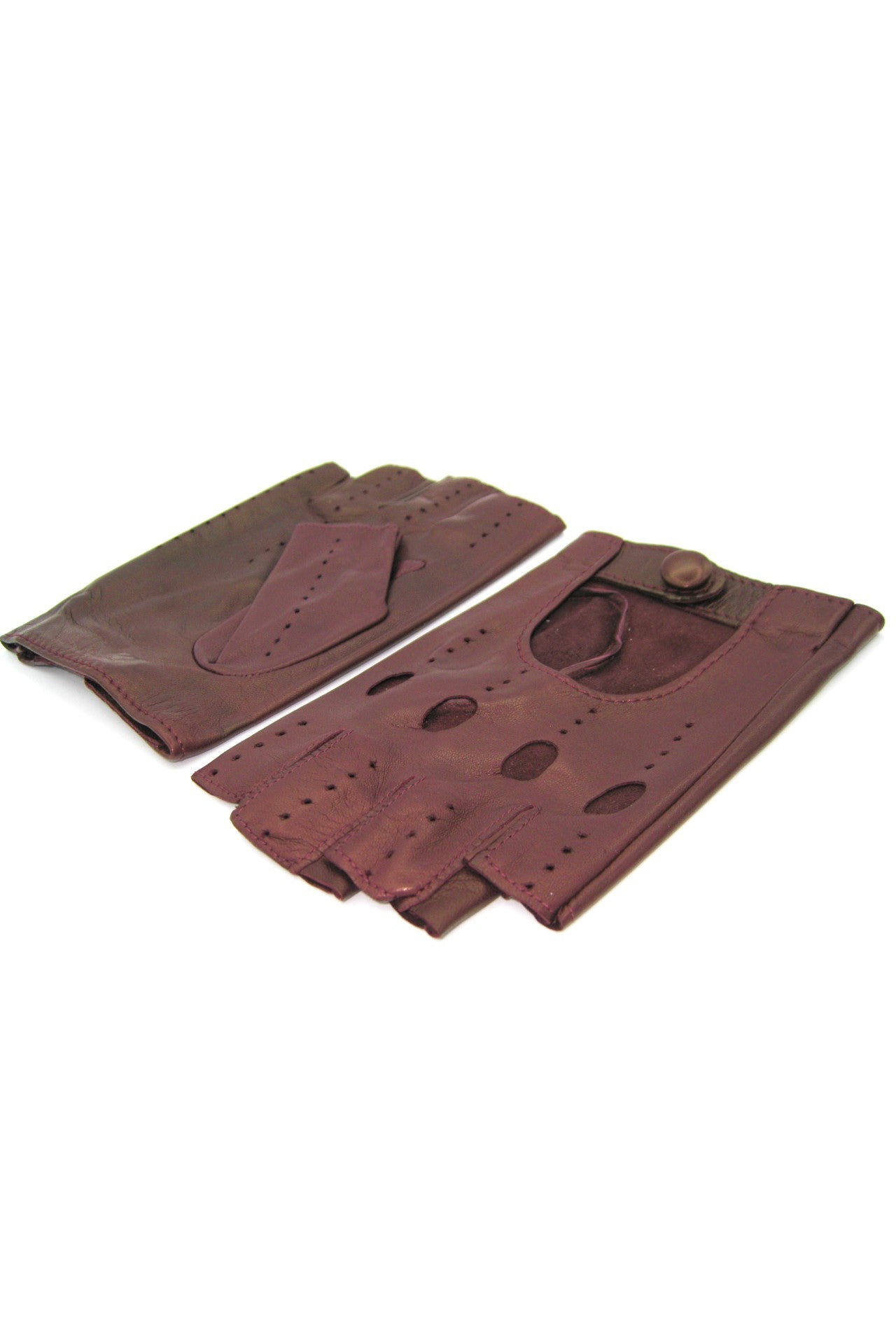 guanto nappa guida mezze dita - Bordeaux