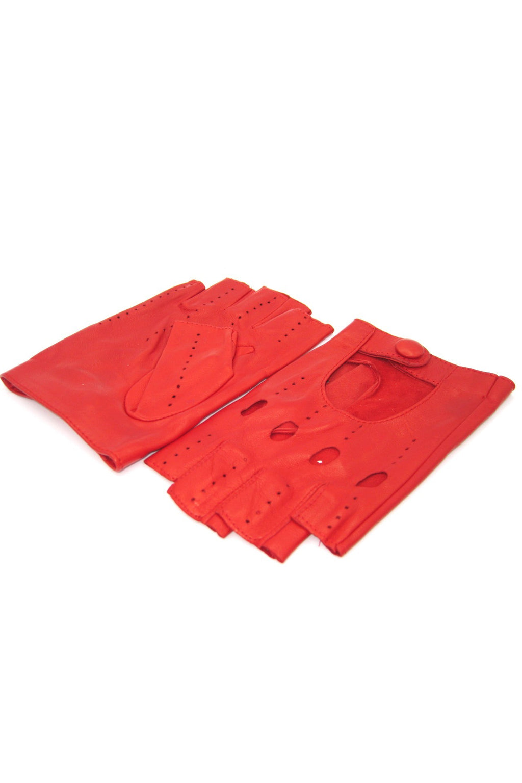 guanto nappa guida mezze dita - Rosso