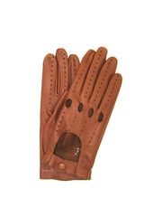 Ungefütterter Vollfinger-Fahrerhandschuh - Hellbraun