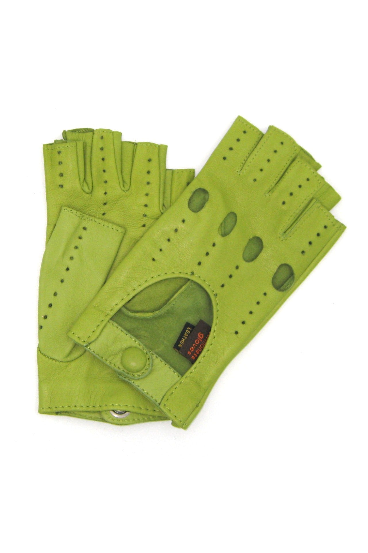 Guanto Guida sfoderto 1/2 dita - Pistacchio