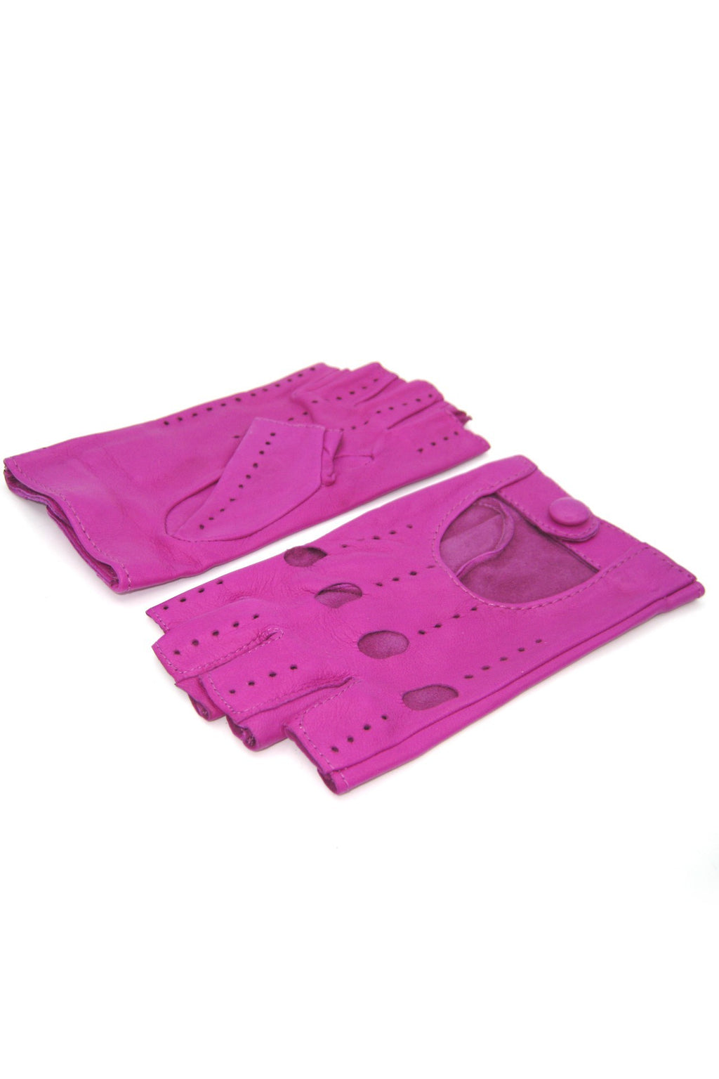 Guanto Guida sfoderto 1/2 dita - Fucsia