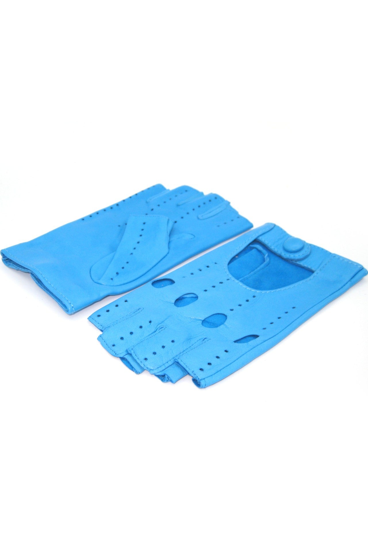 Guanto Guida sfoderto 1/2 dita - Turchese