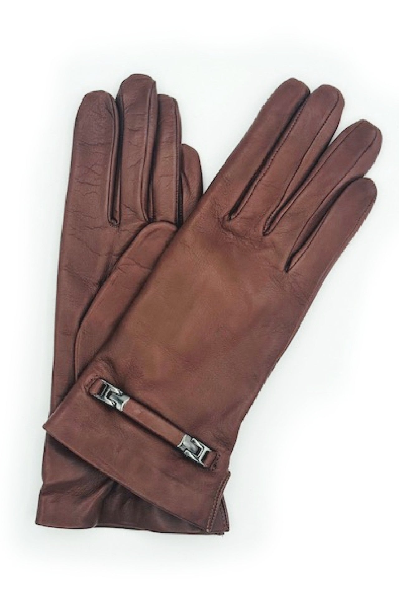 Guanto in Nappa con Staffa al polso fod. cashmere - Mink