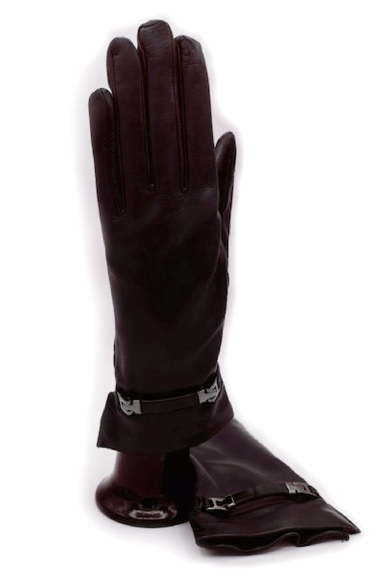 Guanto in Nappa con Staffa al polso fod. cashmere - T.Moro