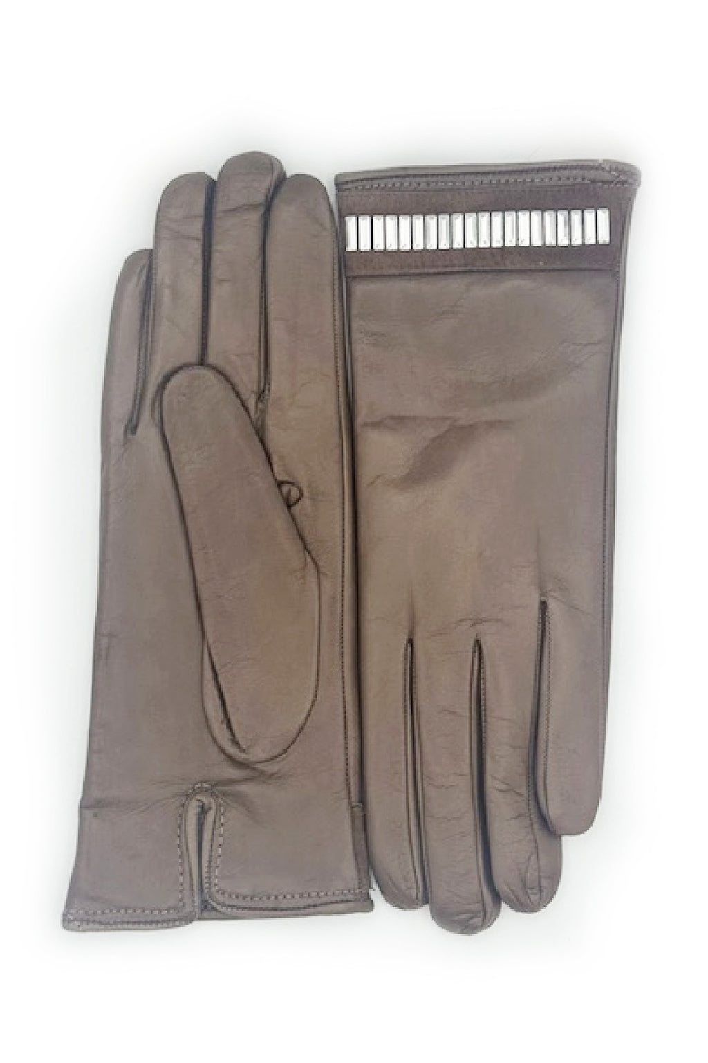 Guanto in Nappa con bracciale silver al polso - Fango