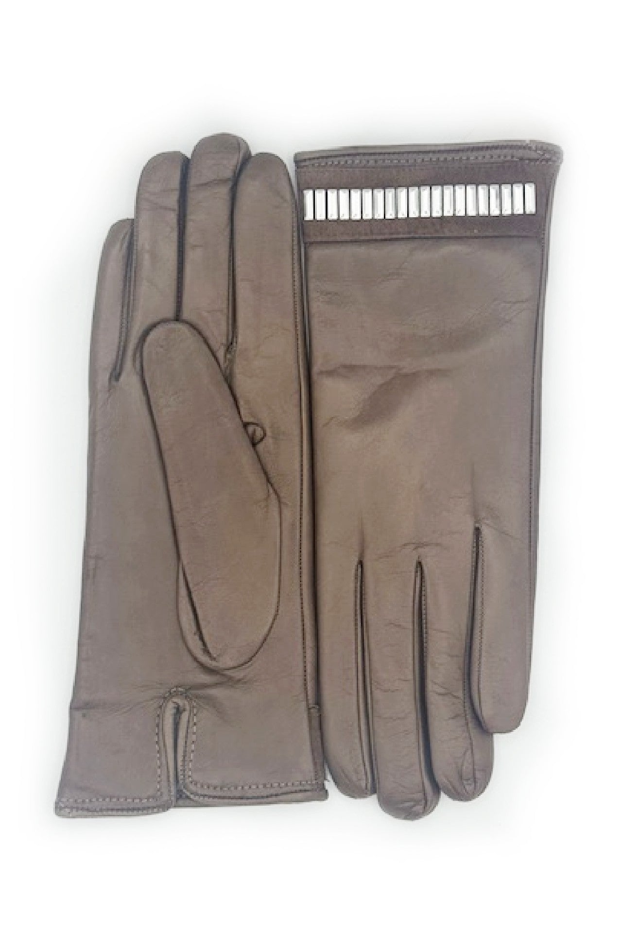 Guanto in Nappa con bracciale silver al polso - Fango