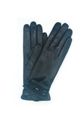 Nappa leather glove with wrist decoration - Black
