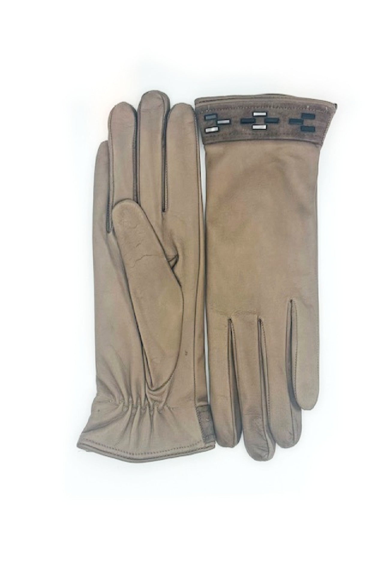 Guanto in Nappa con applicazione al polso - Fango