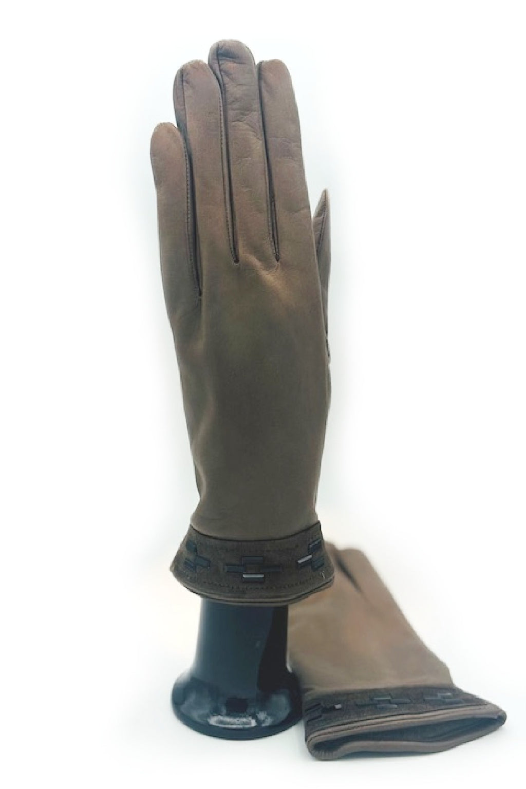 Guanto in Nappa con applicazione al polso - Fango