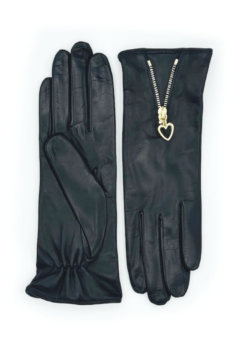 Guanto in Nappa con Zip fodera cashmere - Nero