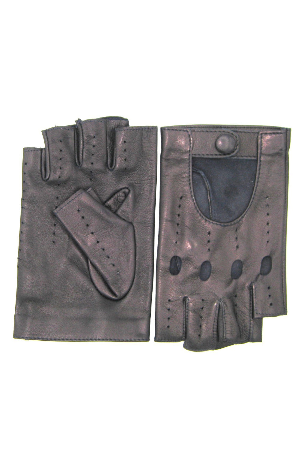 guanto nappa guida mezze dita - Navy