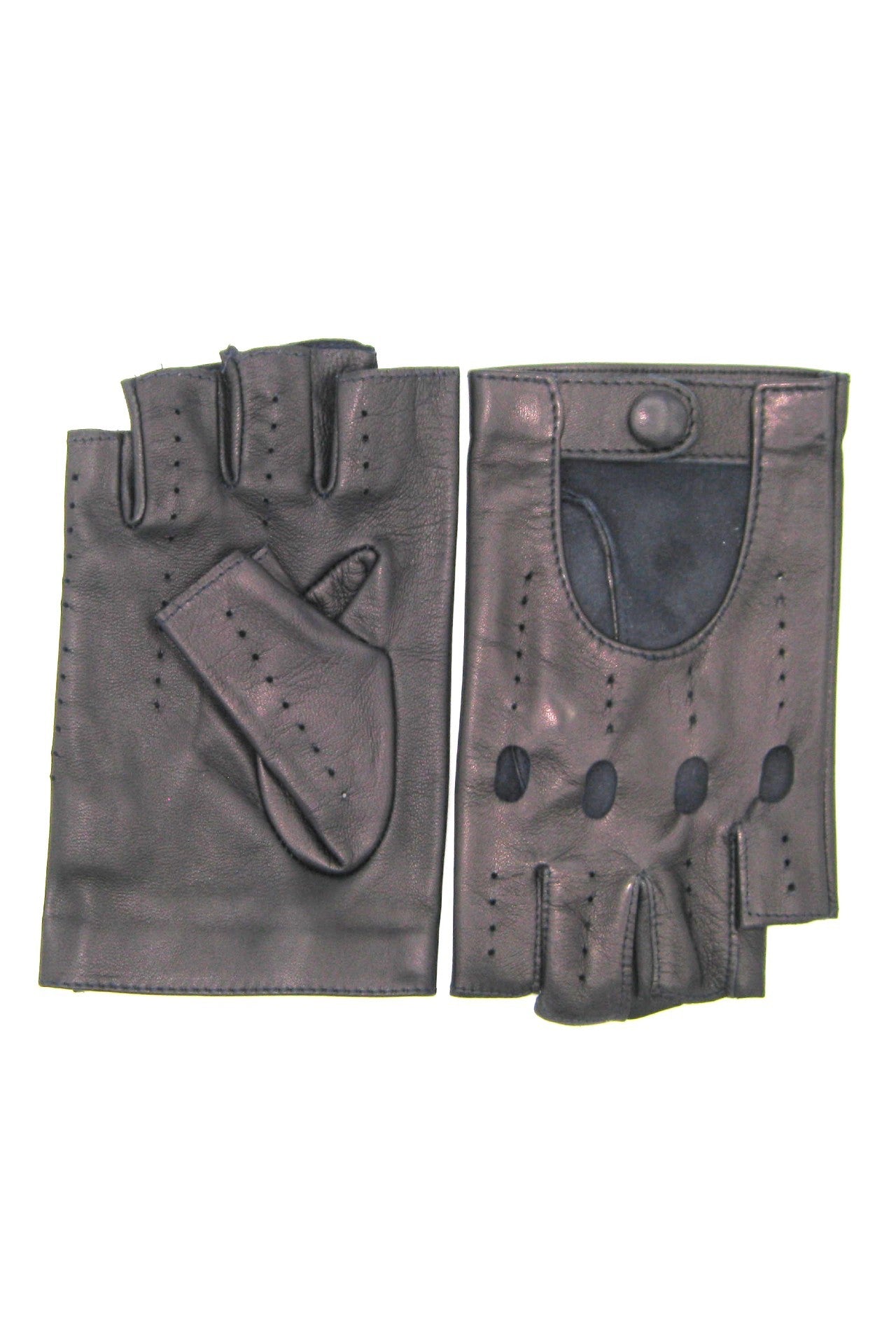 guanto nappa guida mezze dita - Navy