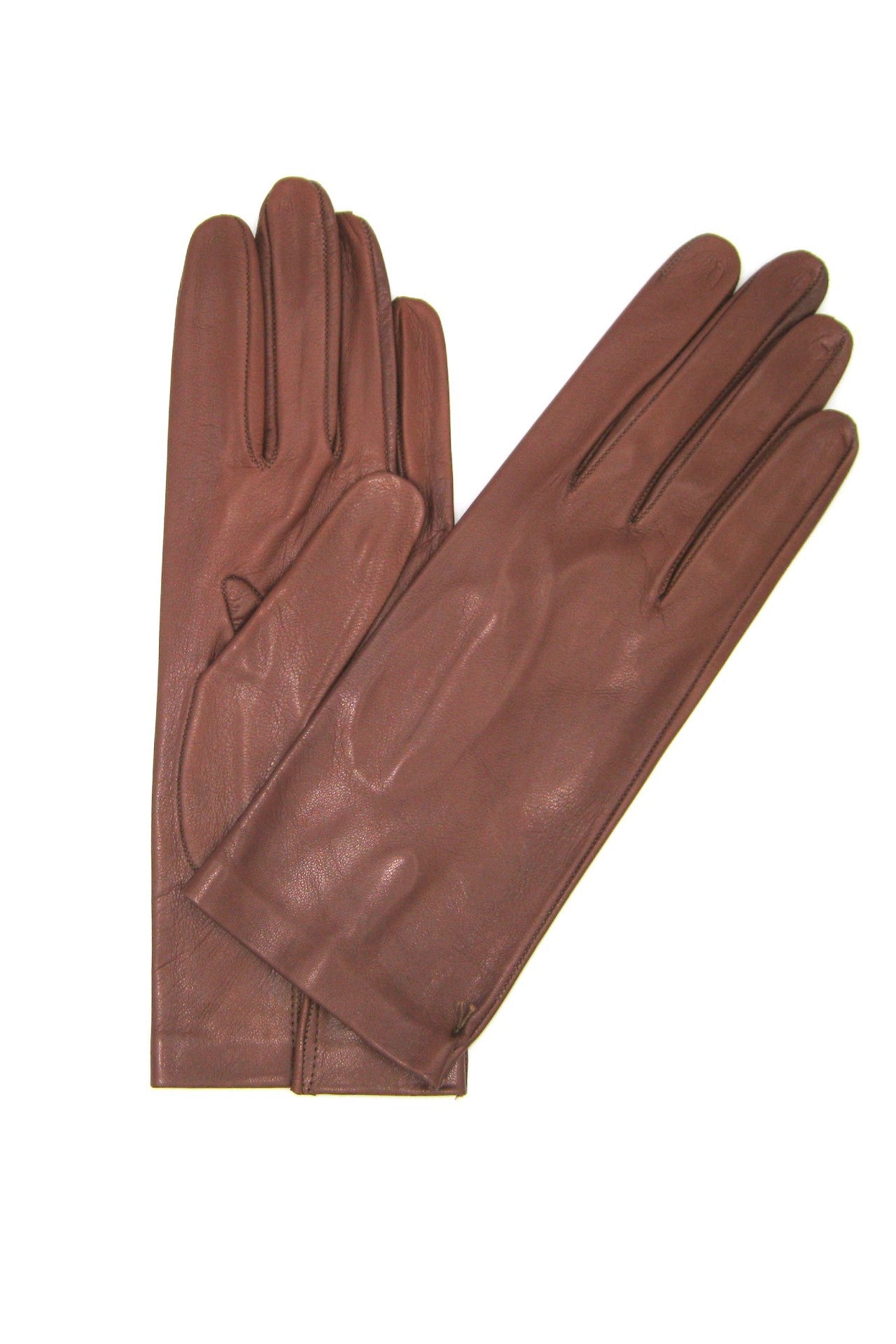 Ungefütterter Handschuh aus Nappaleder - Cognac