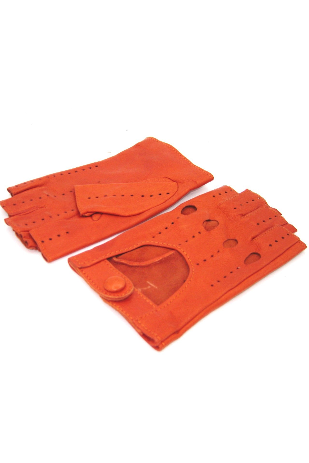 Guanto Guida sfoderto 1/2 dita - Arancio scuro