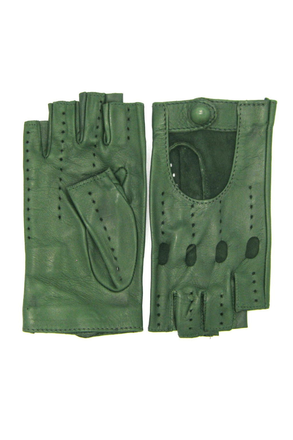 Guanto Guida sfoderto 1/2 dita - Verde oliva