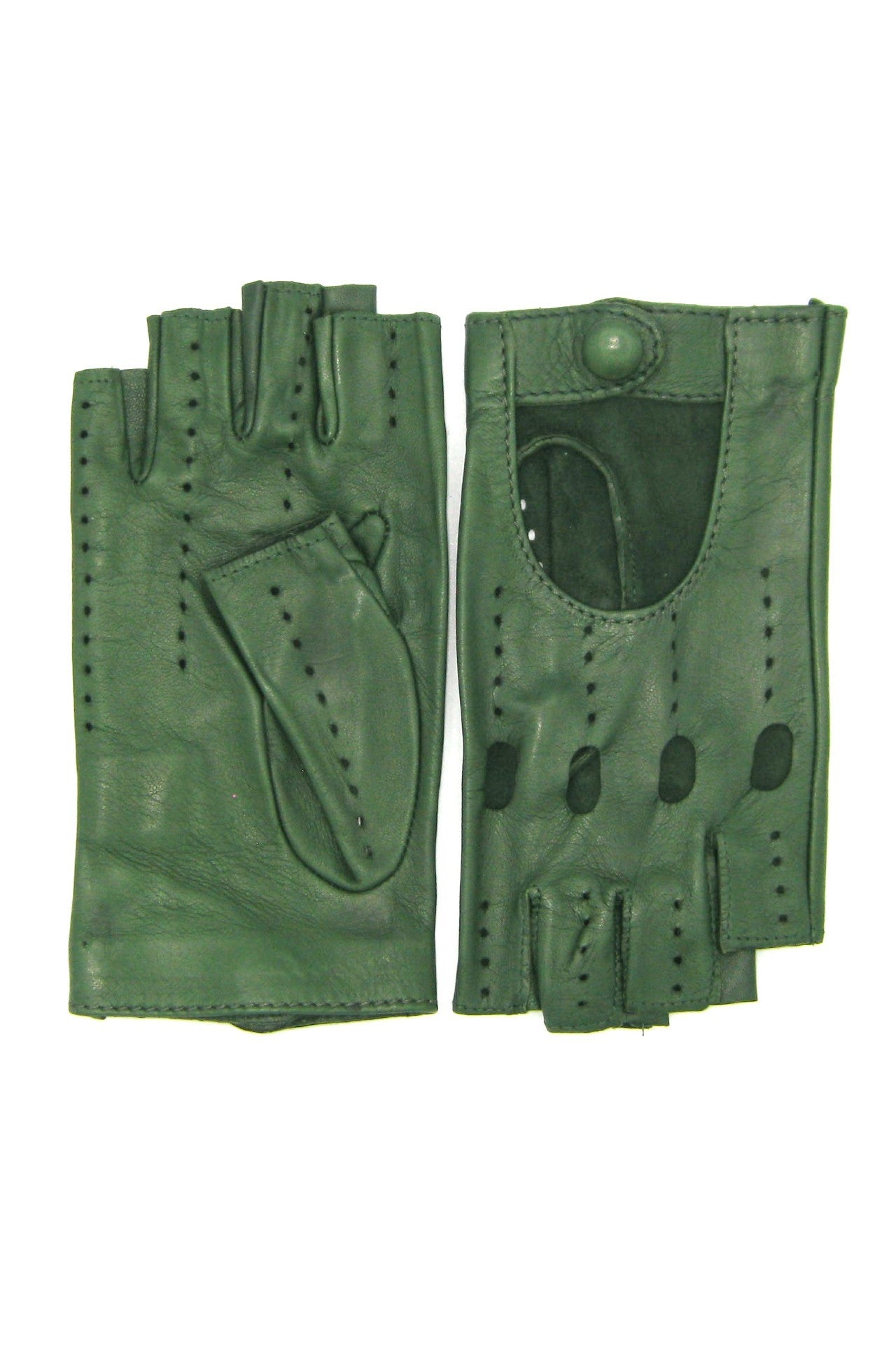 Guanto Guida sfoderto 1/2 dita - Verde oliva