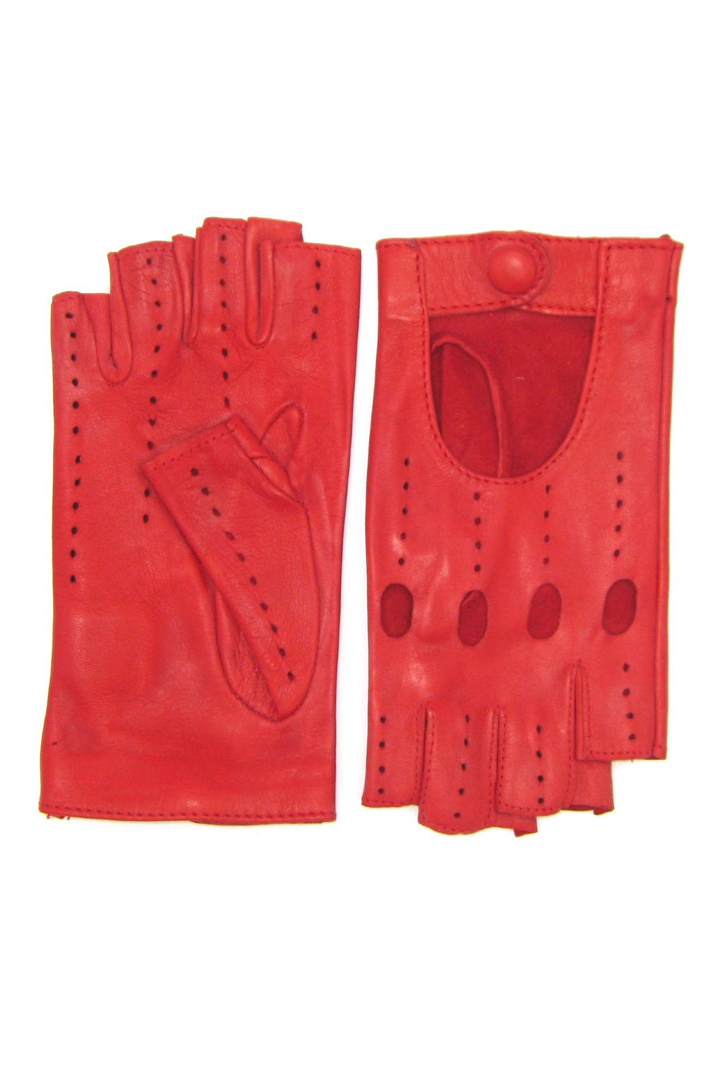 Guanto Guida sfoderto 1/2 dita - Rosso