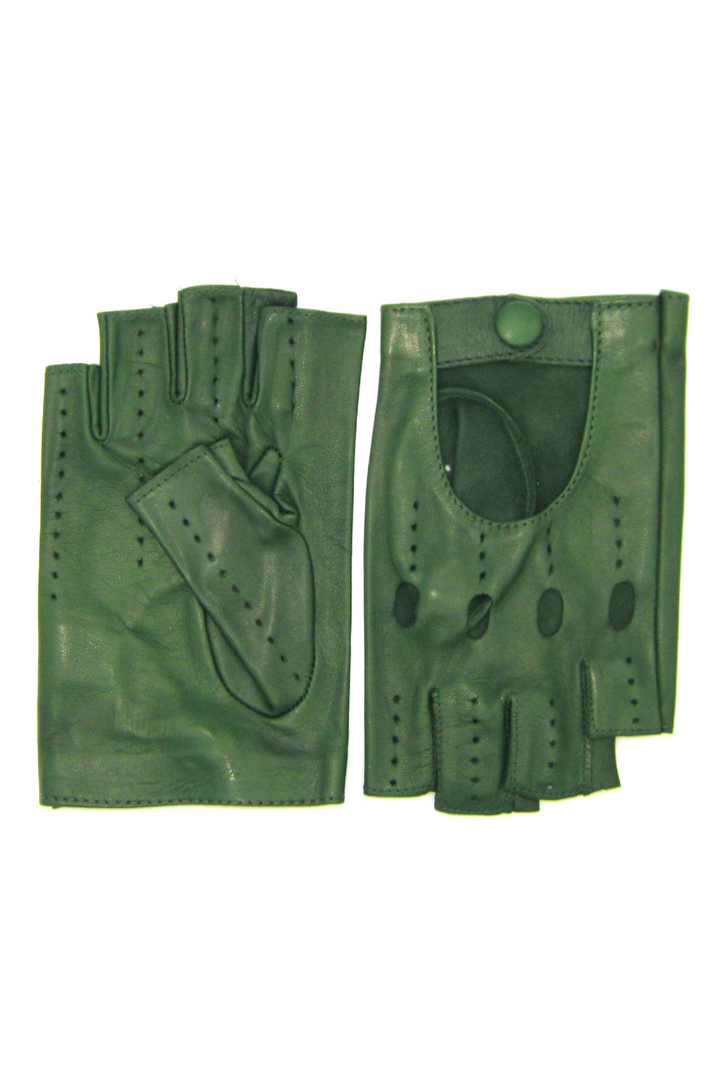 guanto nappa guida mezze dita - Verde scuro